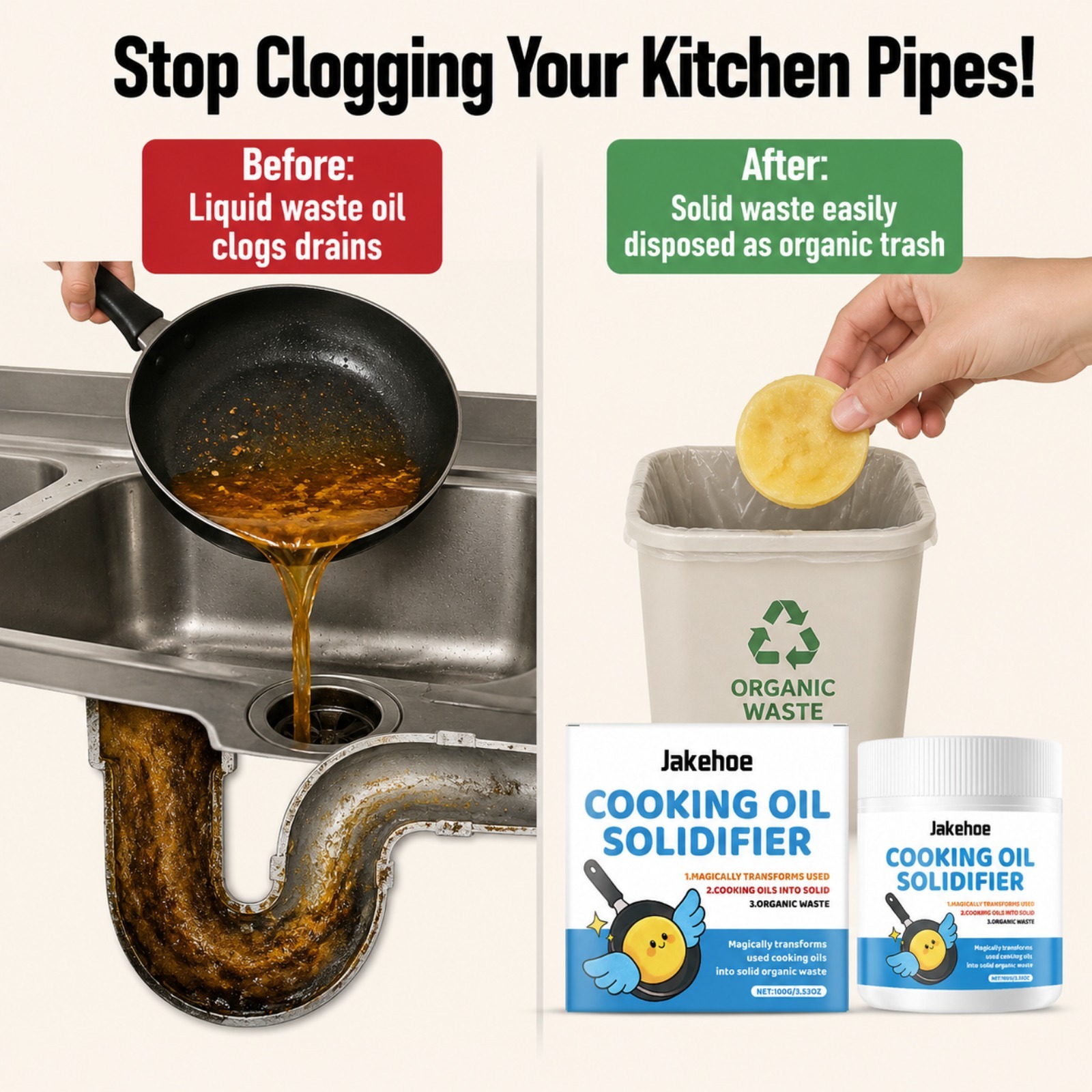 Poudre solidifiante pour huile - Home Cooking Oil Disposal avis et prix